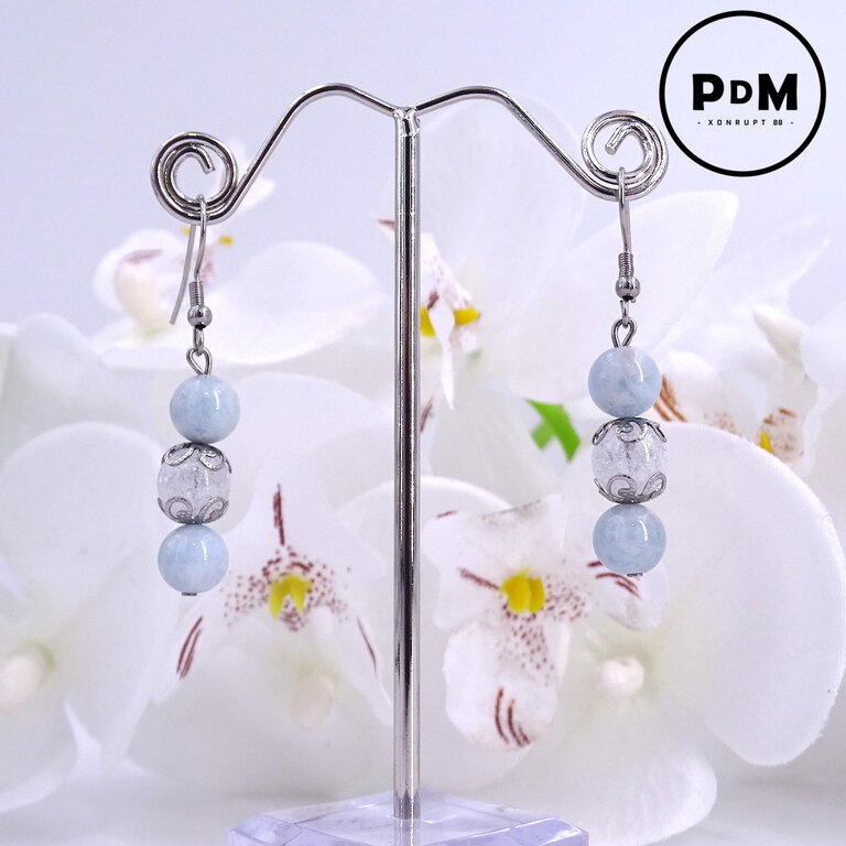 Boucles D'oreilles Perle Akoya Grise Et Pierres Fines - Argent Sterling - Neuf Avec étiquettes