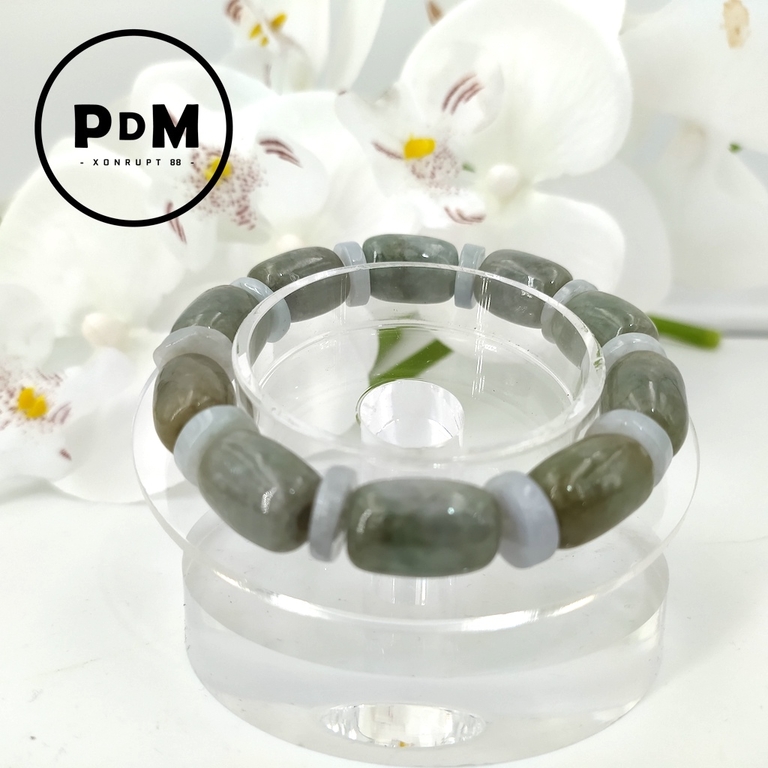 Bracelets en pierres naturelles,Emerald jade-6mm-M 180-190mm--Bracelet En Pierre Naturelle Pour