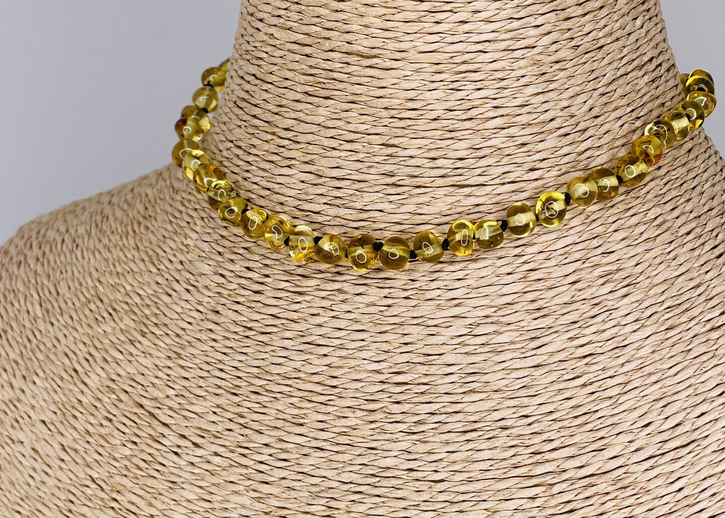 Collier Ambre Cognac – Pierre Naturelle Baltique – Perles Ovales – Lituanie – Neuf Avec étiquettes
