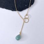 COLLIER-AMAZONITE-DOREE