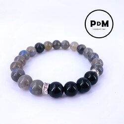 Bracelets Duo Yin & Yang En Agate Noire Et Howlite - Pierre 6 Mm, Style Chakra Et Amitié