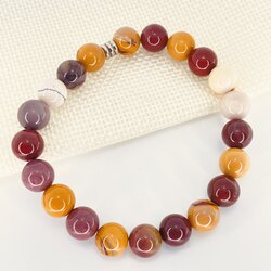Fil De Perles Jaspe Mokaite 8mm Multicolore - 39cm Environ 46 Pièces (fait Main)