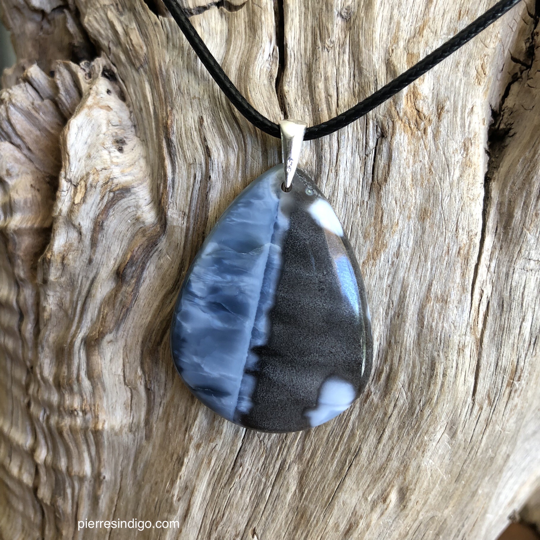 Pendentif opale owyhee, bélière argent 925
