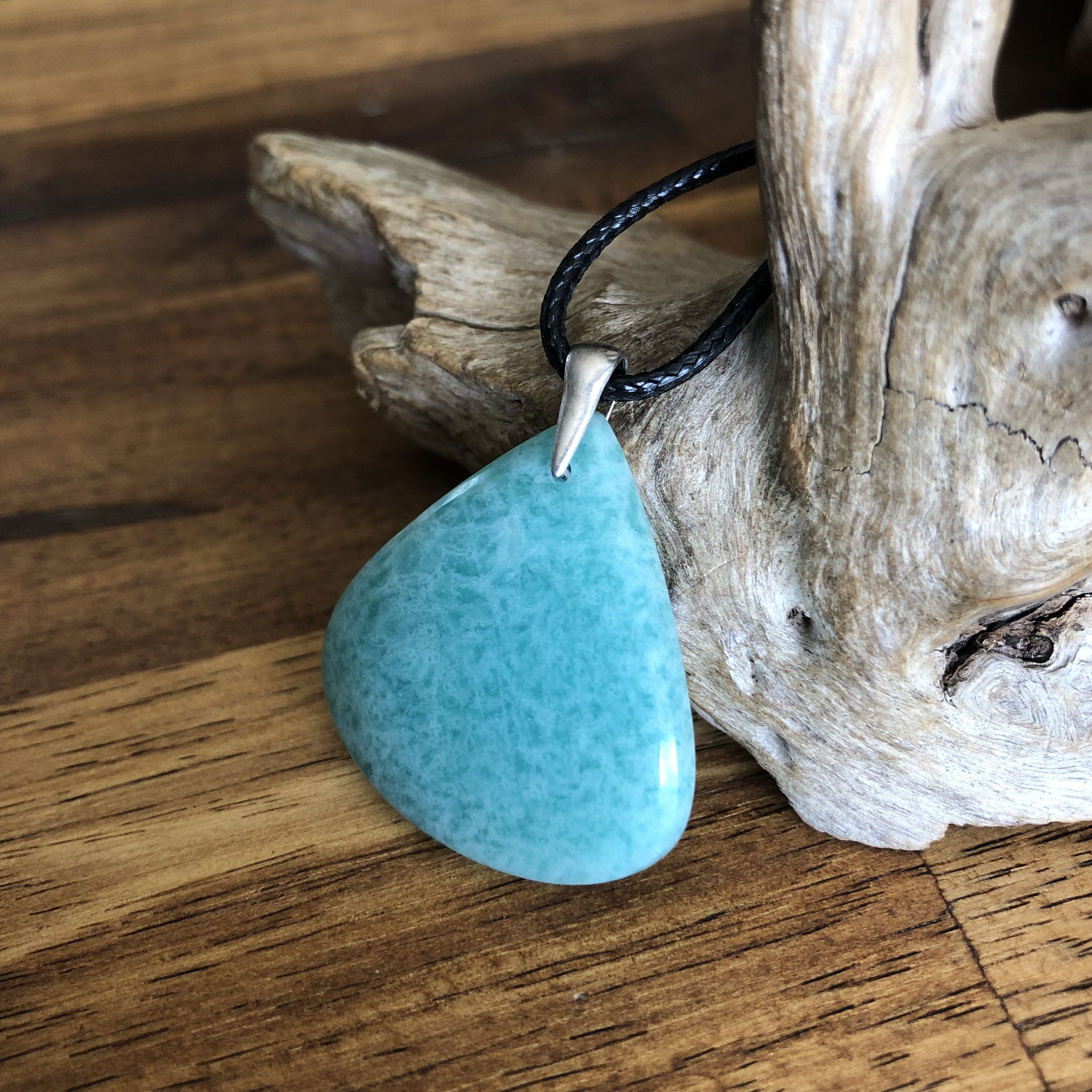 Pendentif Amazonite, bélière argent 925