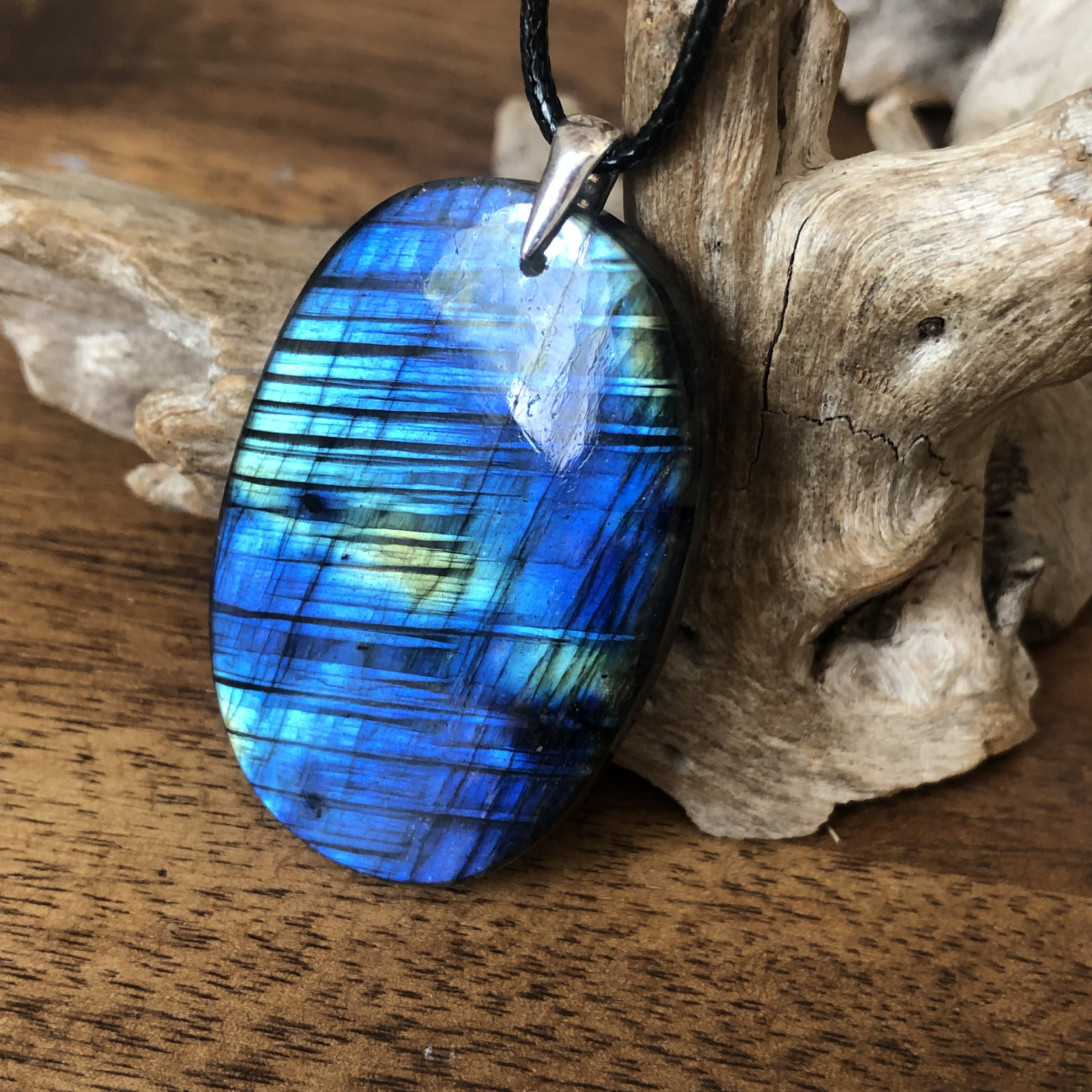 Pendentif Labradorite bélière argent 925