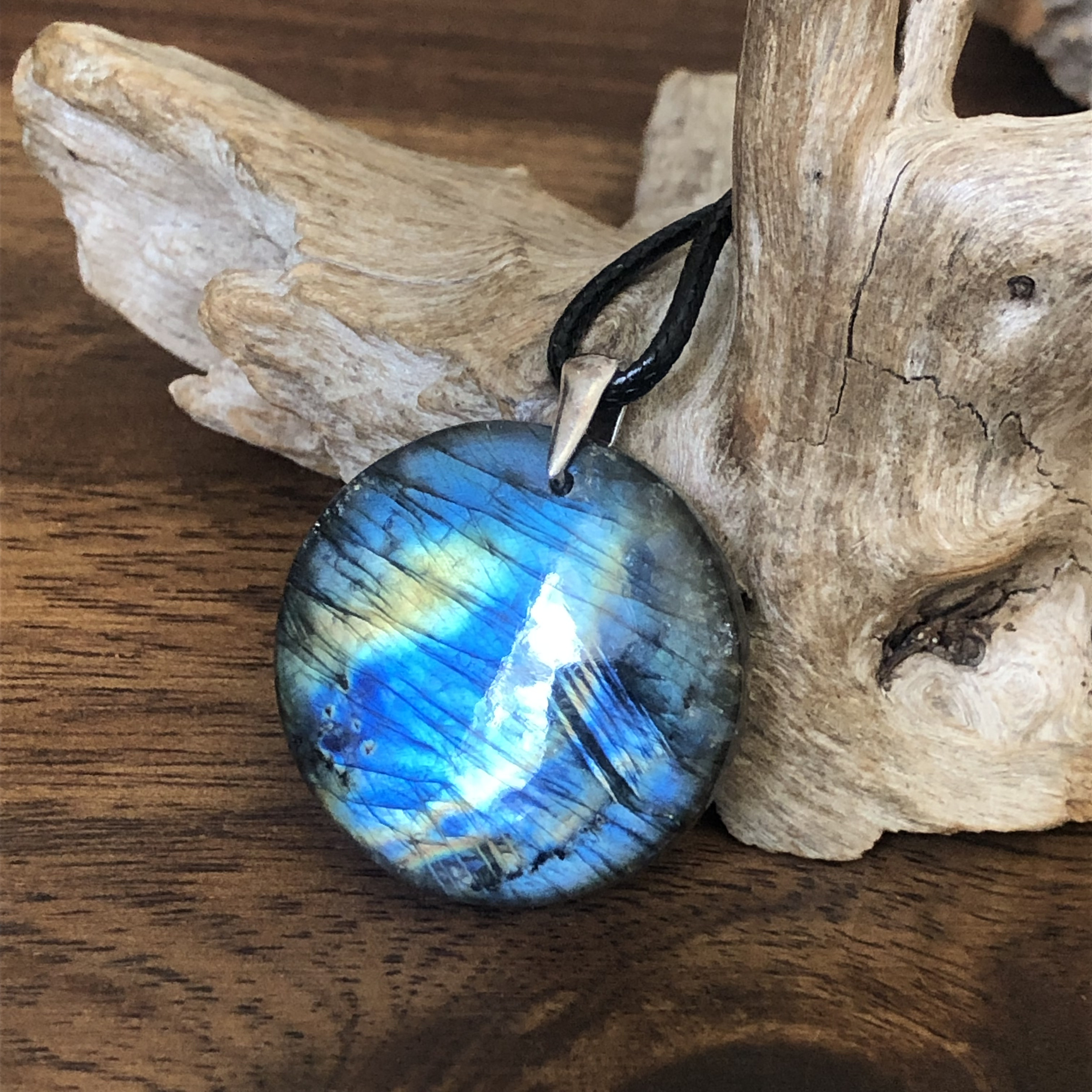 Pendentif Labradorite bélière argent 925