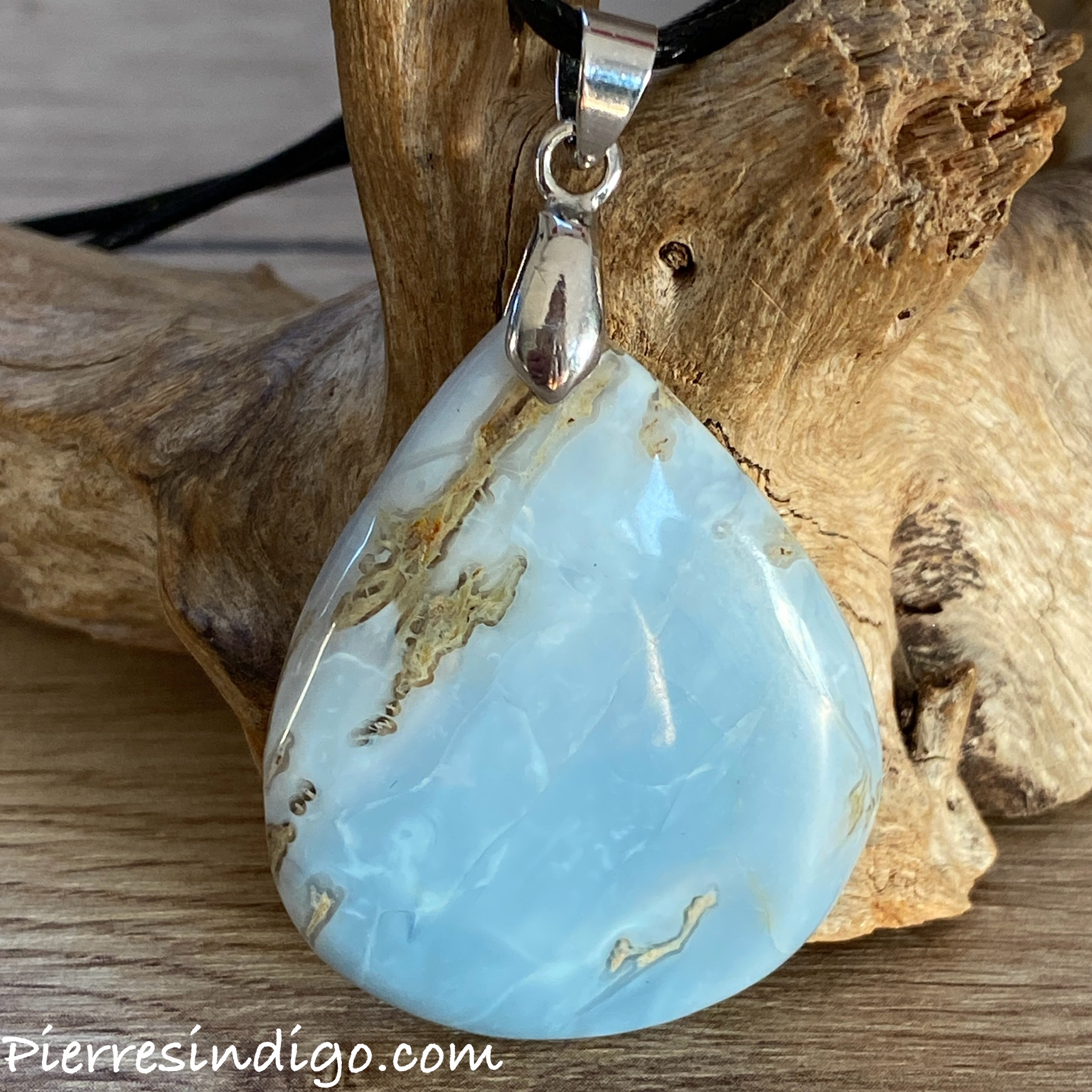 Pendentif Opale Owyhee, bélière argent 925
