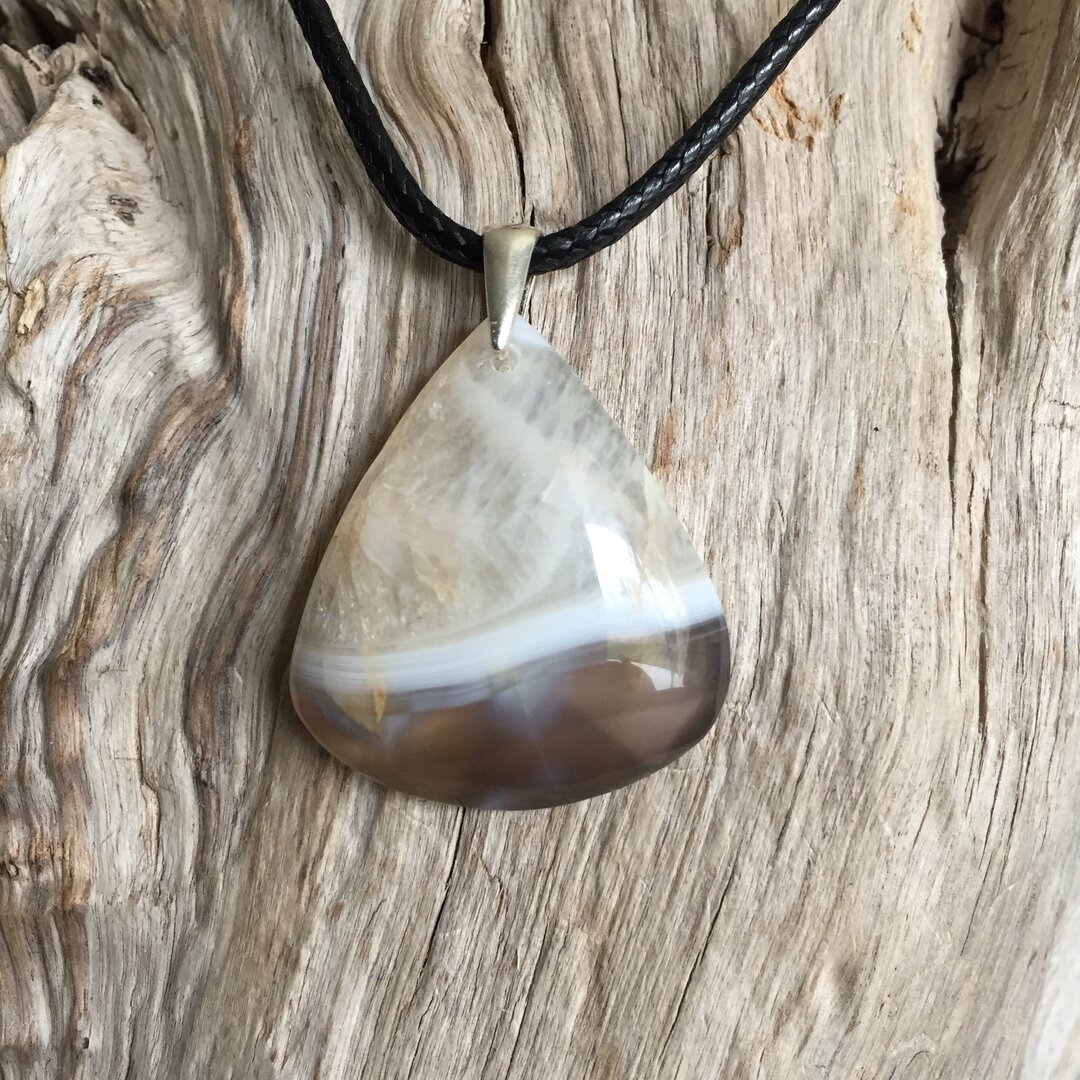 Pendentif Cygne En Agate Botswana Et Fils De Cuivre - Neuf Sans Emballage, Création Artisanale