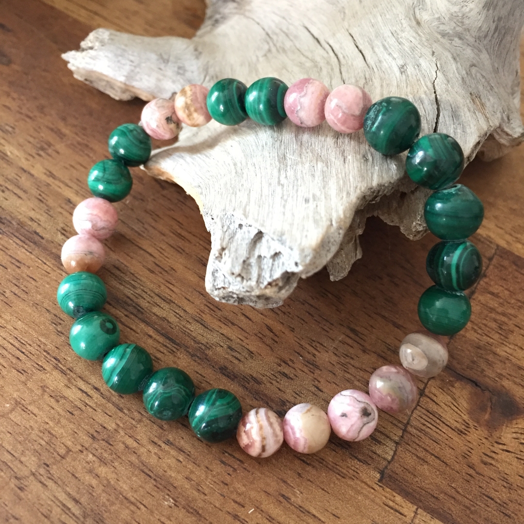 Bracelet Quartz et Malachite - BAC bien-être