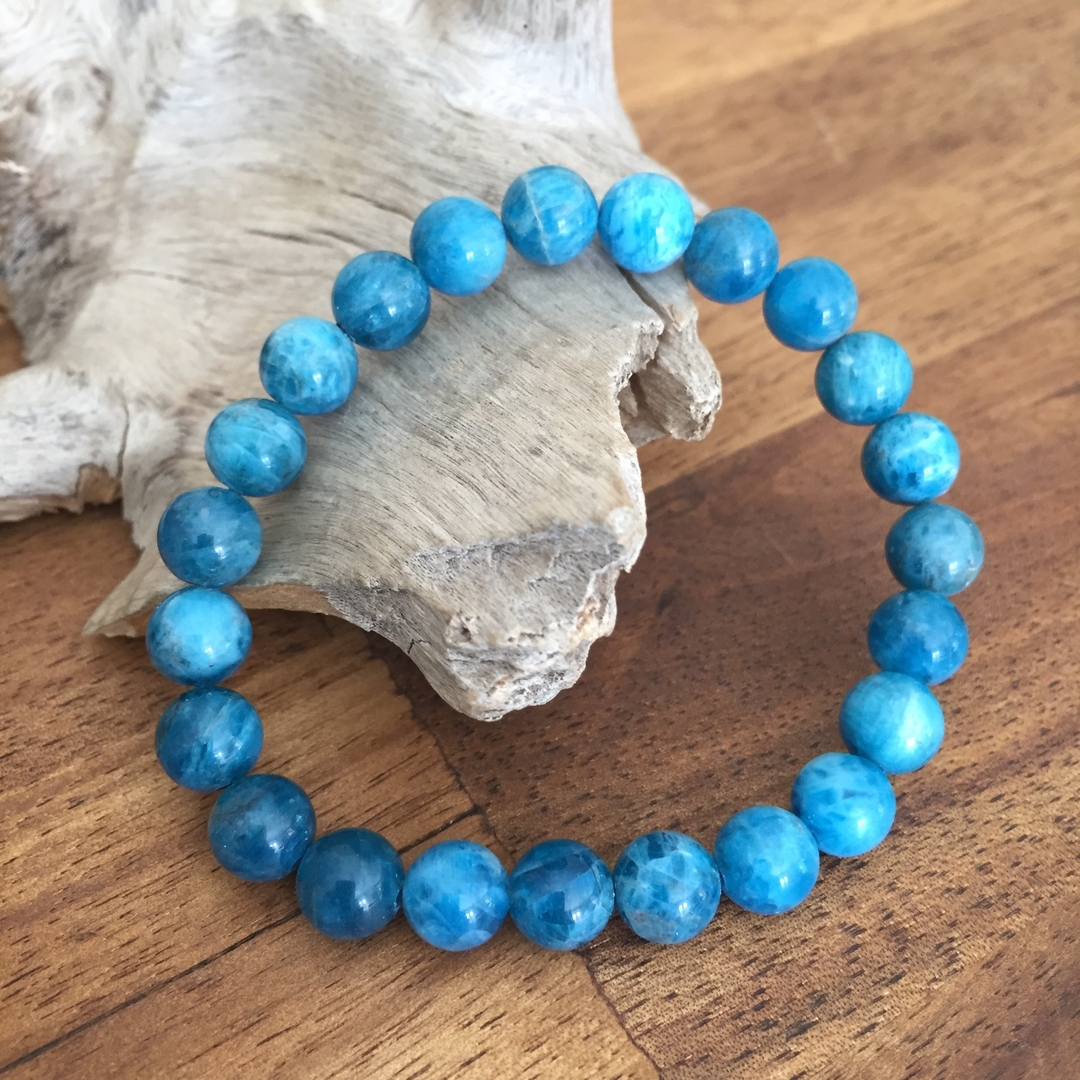 bracelet en Apatite bleue - PERLES APATITE - Pierres Indigo