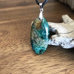 Pendentif Azurite Malachite, bélière argent 925