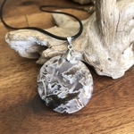 pendentif agate turc pseudomorph, bélière argent 925, cordon coton ciré offert.