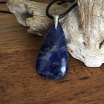 Pendentif Sodalite, bélière argent 925