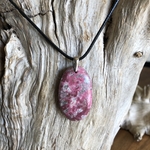 Pendentif thulite bélière argent 925