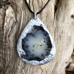 Pendentif opale dendritique, bélière argent 925