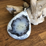 Pendentif opale dendritique, bélière argent 925