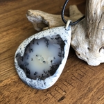 Pendentif opale dendritique, bélière argent 925