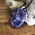 Pendentif lepidolite, bélière argent 925