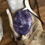 Pendentif lepidolite, bélière argent 925