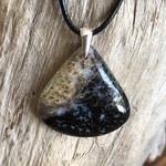 Pendentif agate palmier, bélière argent 925