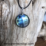 Pendentif labradorite, bélière argent 925
