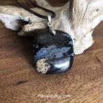 Pendentif agate palmier, bélière argent 925