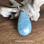 Pendentif aigue marine, bélière argent 925