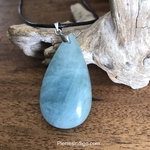 Pendentif aigue marine, bélière argent 925