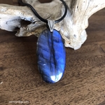 Pendentif labradorite, bélière argent 925