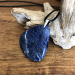 Pendentif sodalite, bélière argent 925