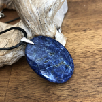 Pendentif sodalite, bélière argent 925