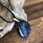 Pendentif Labradorite bleue, bélière argent 925