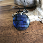 Pendentif Labradorite bleue, bélière argent 925