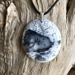Pendentif Opale denditrique, bélière argent 925