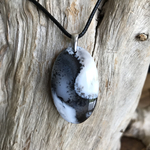Pendentif Opale denditrique, bélière argent 925