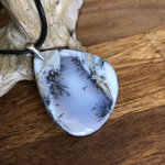 Pendentif Opale denditrique, bélière argent 925