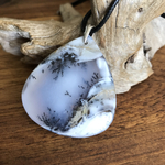 Pendentif Opale denditrique, bélière argent 925