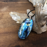 Pendentif Labradorite, bélière argent 925