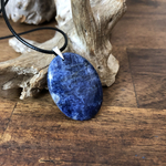 Pendentif Sodalite, bélière argent 925