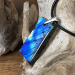 Pendentif labradorite, bélière argent 925