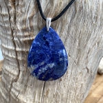 Pendentif Sodalite, bélière argent 925