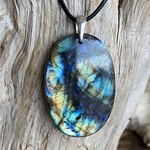 Pendentif labradorite bélière argent 925