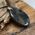 Pendentif labradorite bélière argent 925