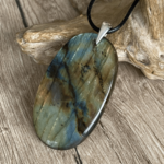 Pendentif Labradorite, bélière argent 925