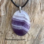 Pendentif Améthyste Chevron, bélière argent 925