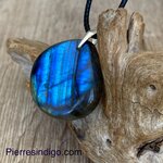 Pendentif labradorite, bélière argent 925