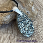 Pendentif Pyrite, bélière argent 925