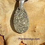 Pendentif Pyrite, bélière argent 925