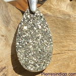 Pendentif Pyrite, bélière argent 925