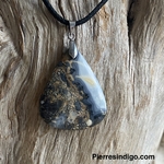 Pendentif Jaspe maligano, bélière argent 925